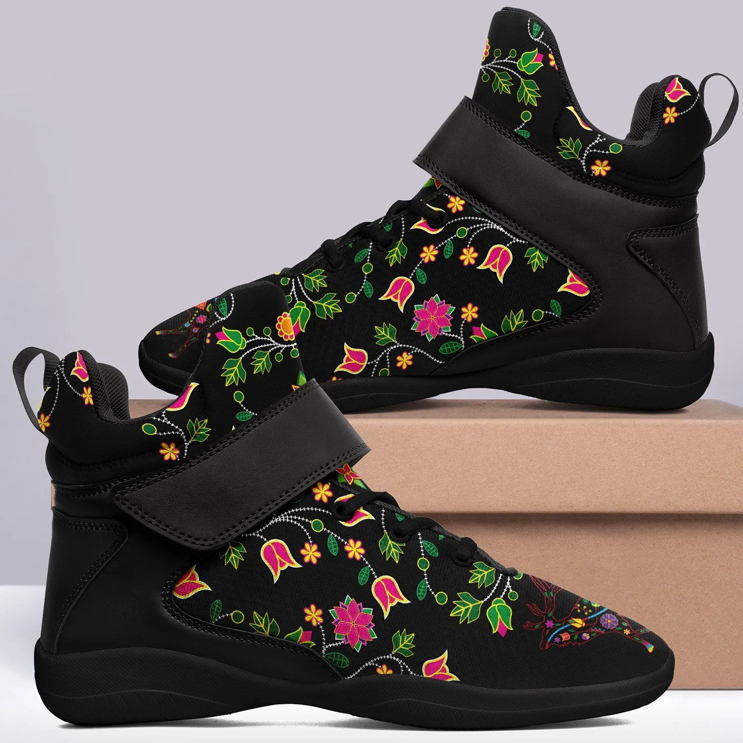 Floral Elk Ipottaa Basketball / Sport High Top Shoes - Black Sole