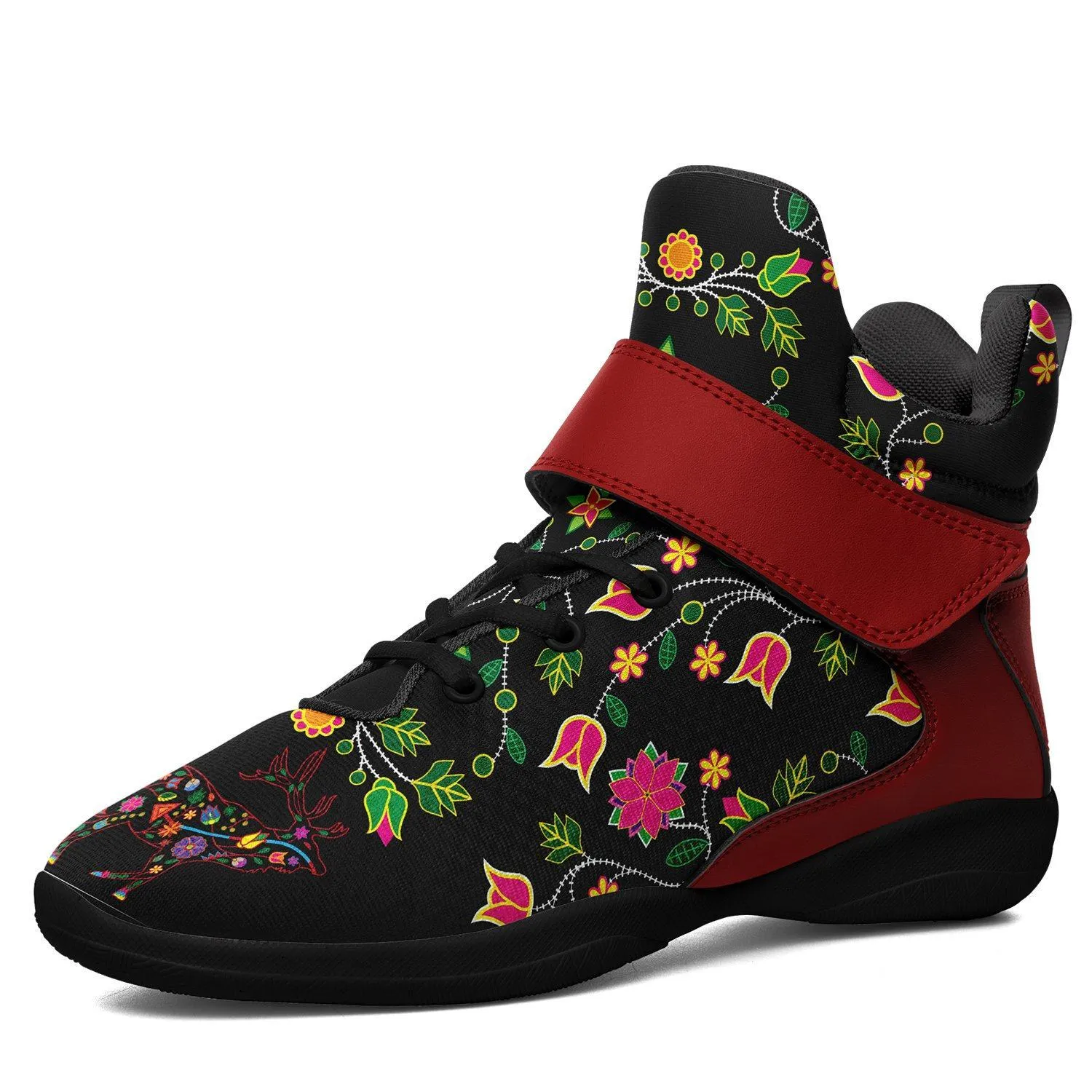 Floral Elk Ipottaa Basketball / Sport High Top Shoes - Black Sole