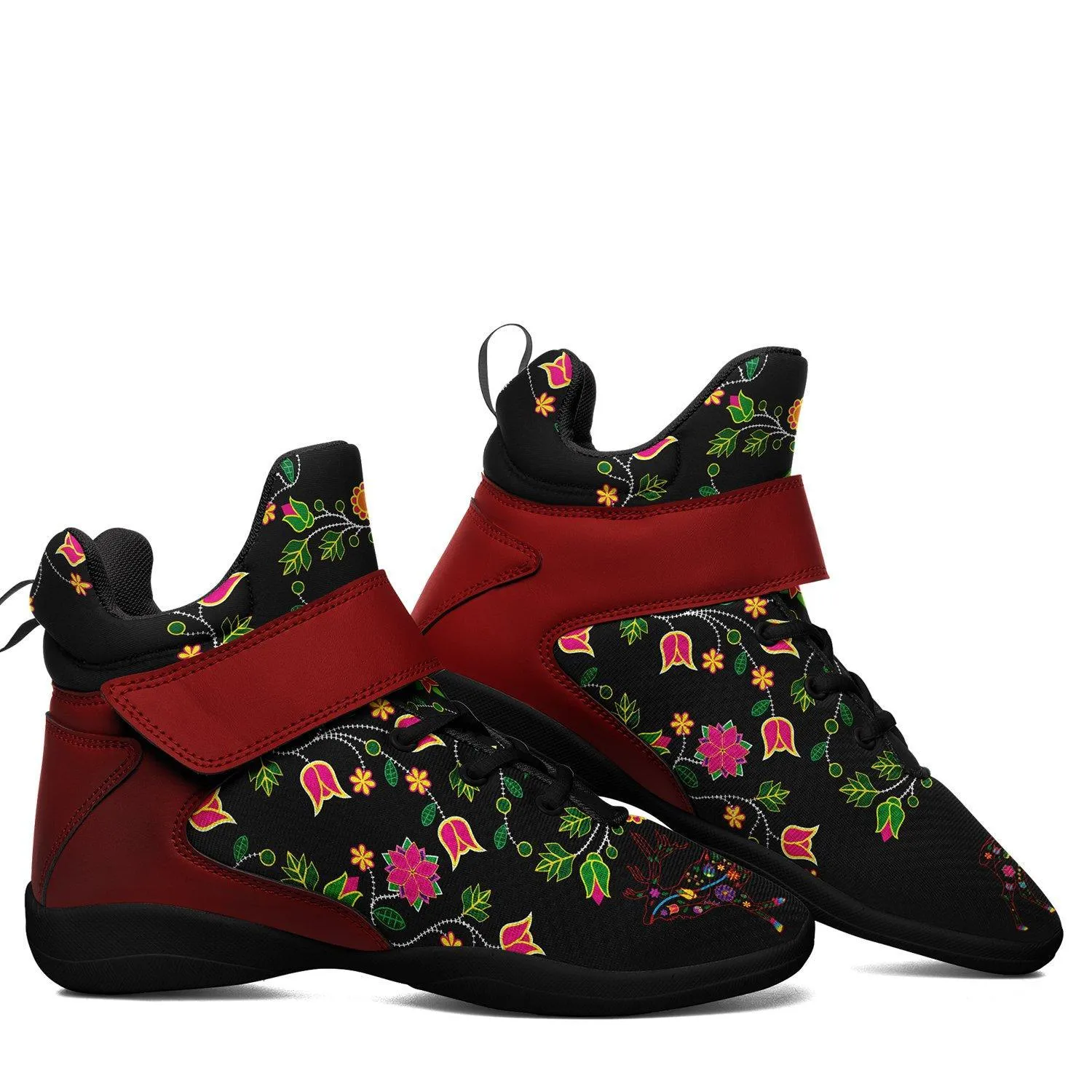 Floral Elk Ipottaa Basketball / Sport High Top Shoes - Black Sole