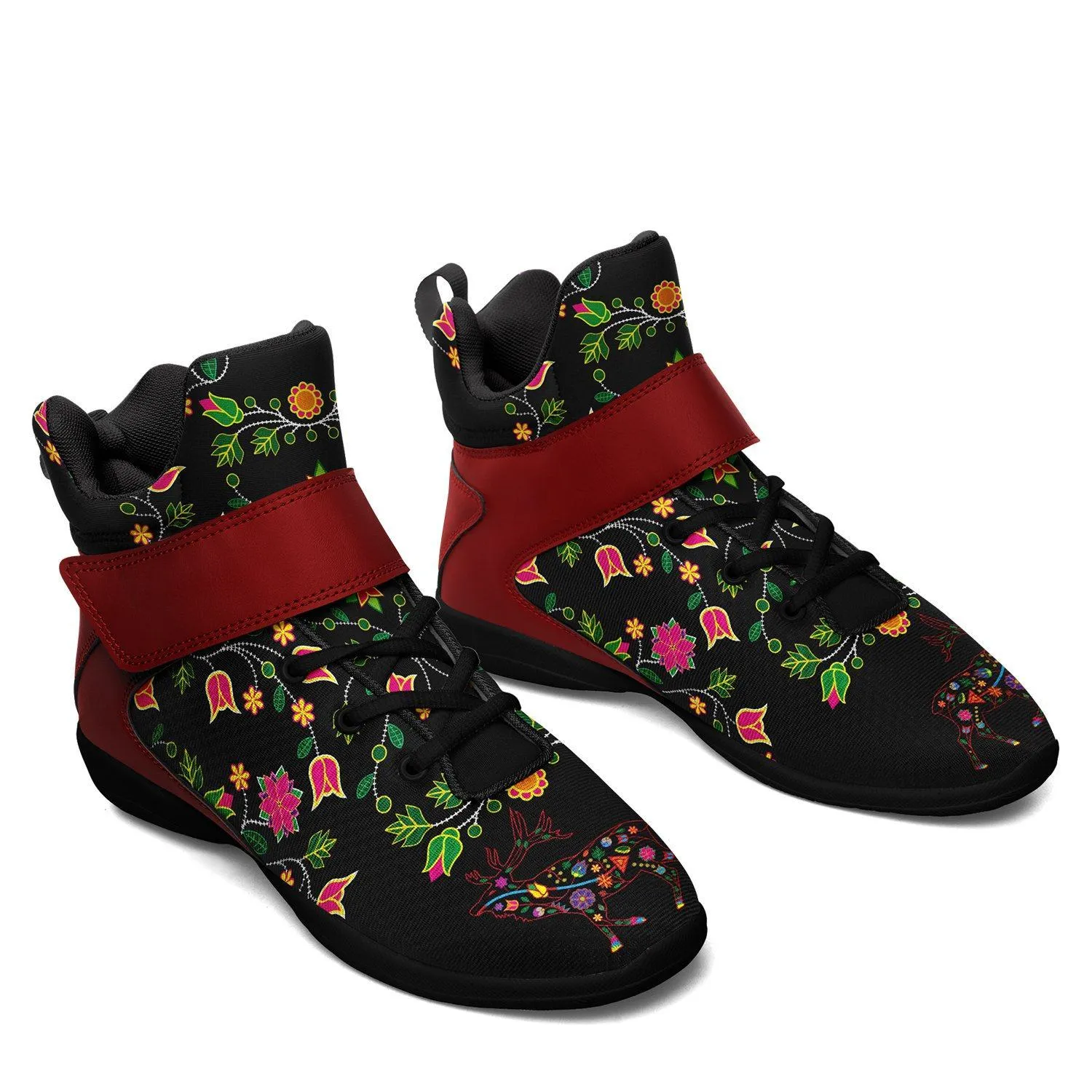 Floral Elk Ipottaa Basketball / Sport High Top Shoes - Black Sole