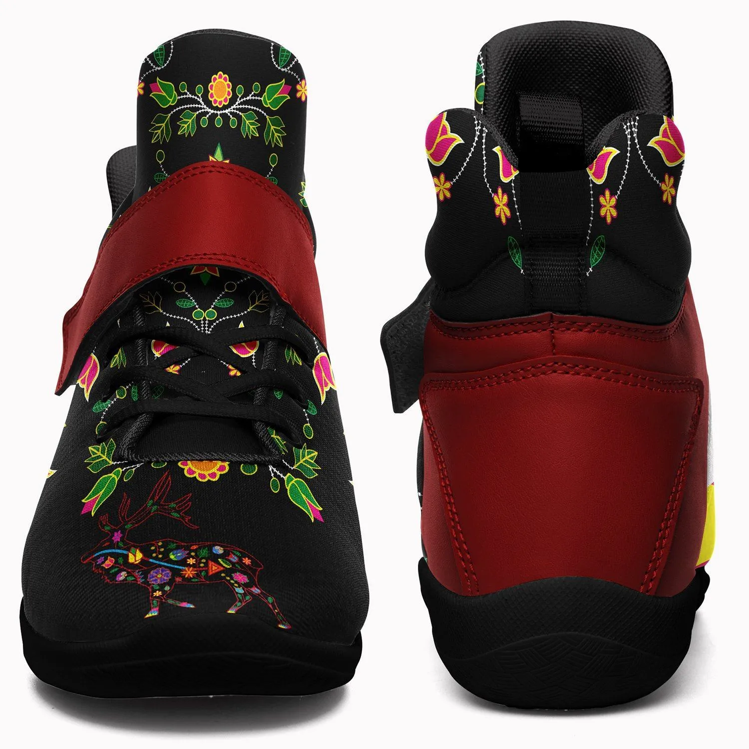 Floral Elk Ipottaa Basketball / Sport High Top Shoes - Black Sole