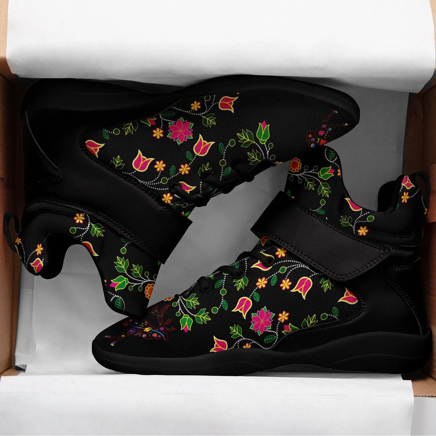 Floral Elk Ipottaa Basketball / Sport High Top Shoes - Black Sole