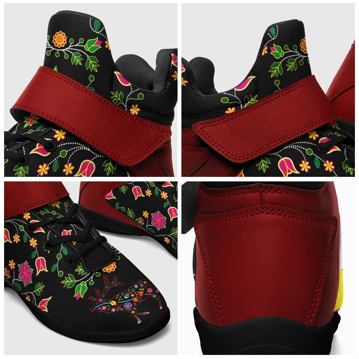 Floral Elk Ipottaa Basketball / Sport High Top Shoes - Black Sole