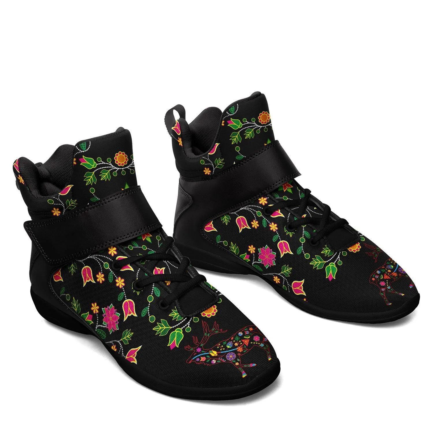 Floral Elk Ipottaa Basketball / Sport High Top Shoes - Black Sole