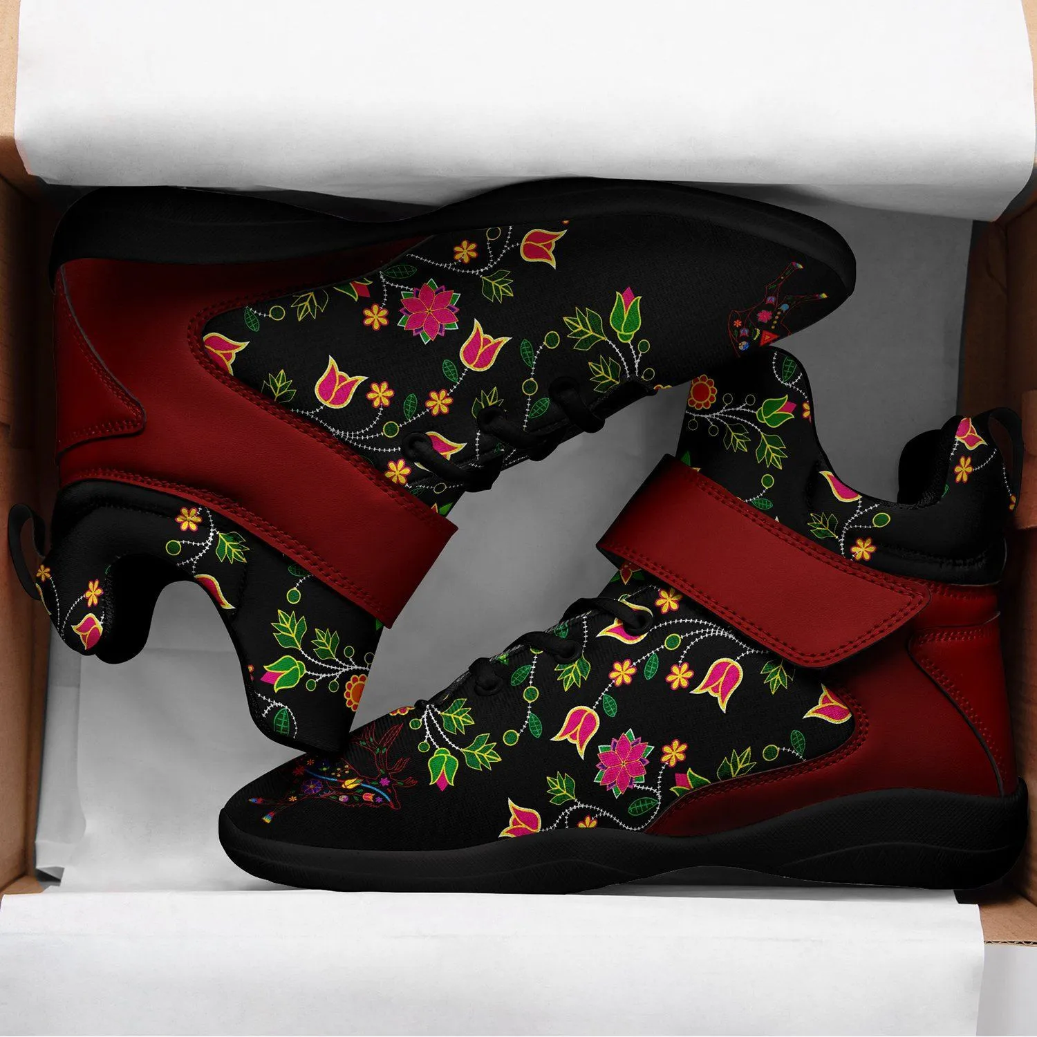 Floral Elk Ipottaa Basketball / Sport High Top Shoes - Black Sole