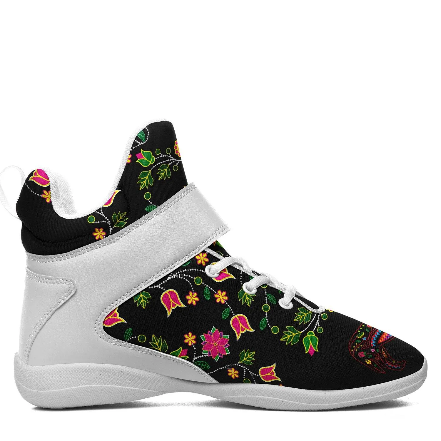 Floral Wolf Kid's Ipottaa Basketball / Sport High Top Shoes