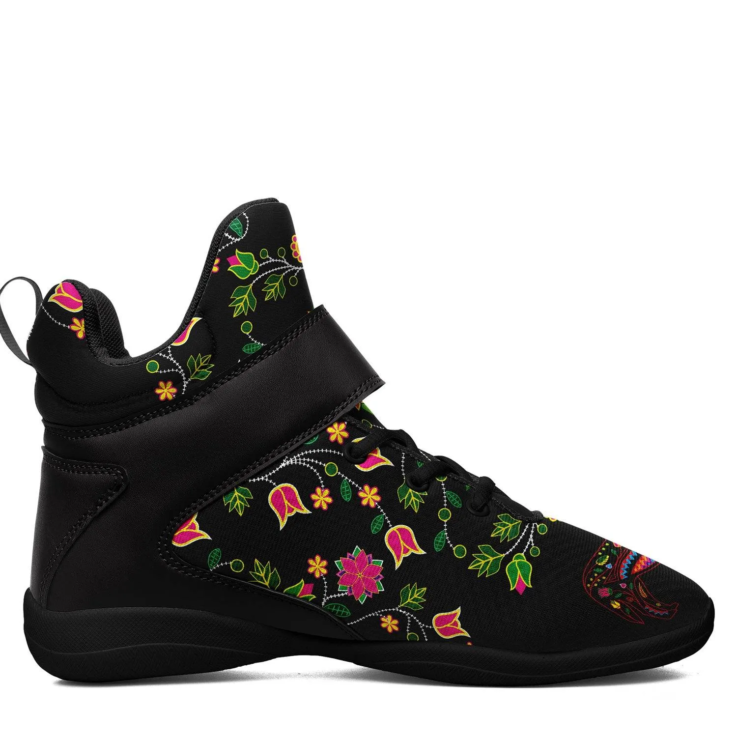 Floral Wolf Kid's Ipottaa Basketball / Sport High Top Shoes