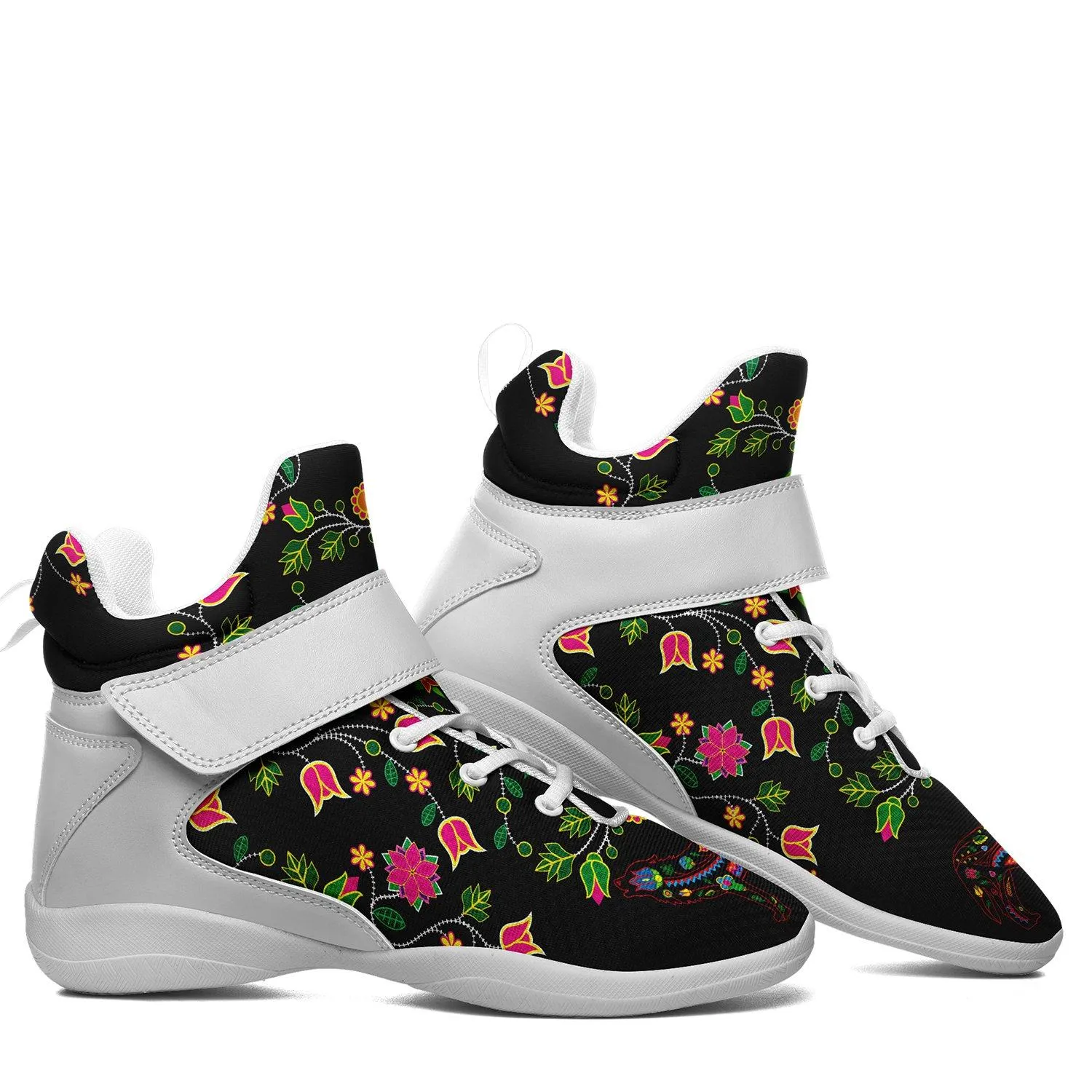 Floral Wolf Kid's Ipottaa Basketball / Sport High Top Shoes