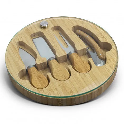 Glass Bamboo Cheese Board