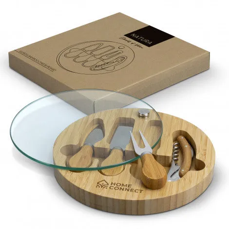 Glass Bamboo Cheese Board