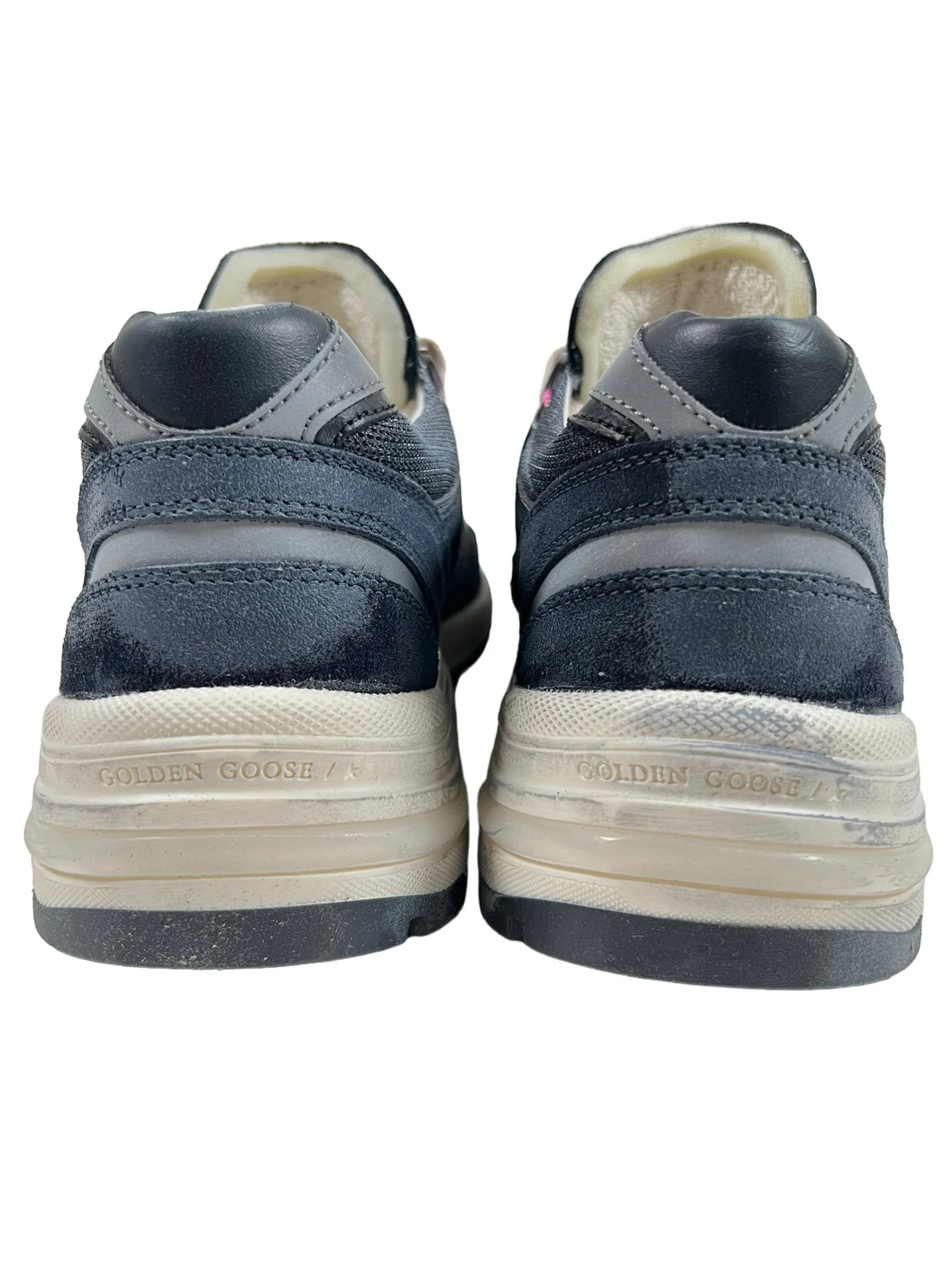 GOLDEN GOOSE GMF00199 RUNNING DAD NET DK BLUE/SILVER