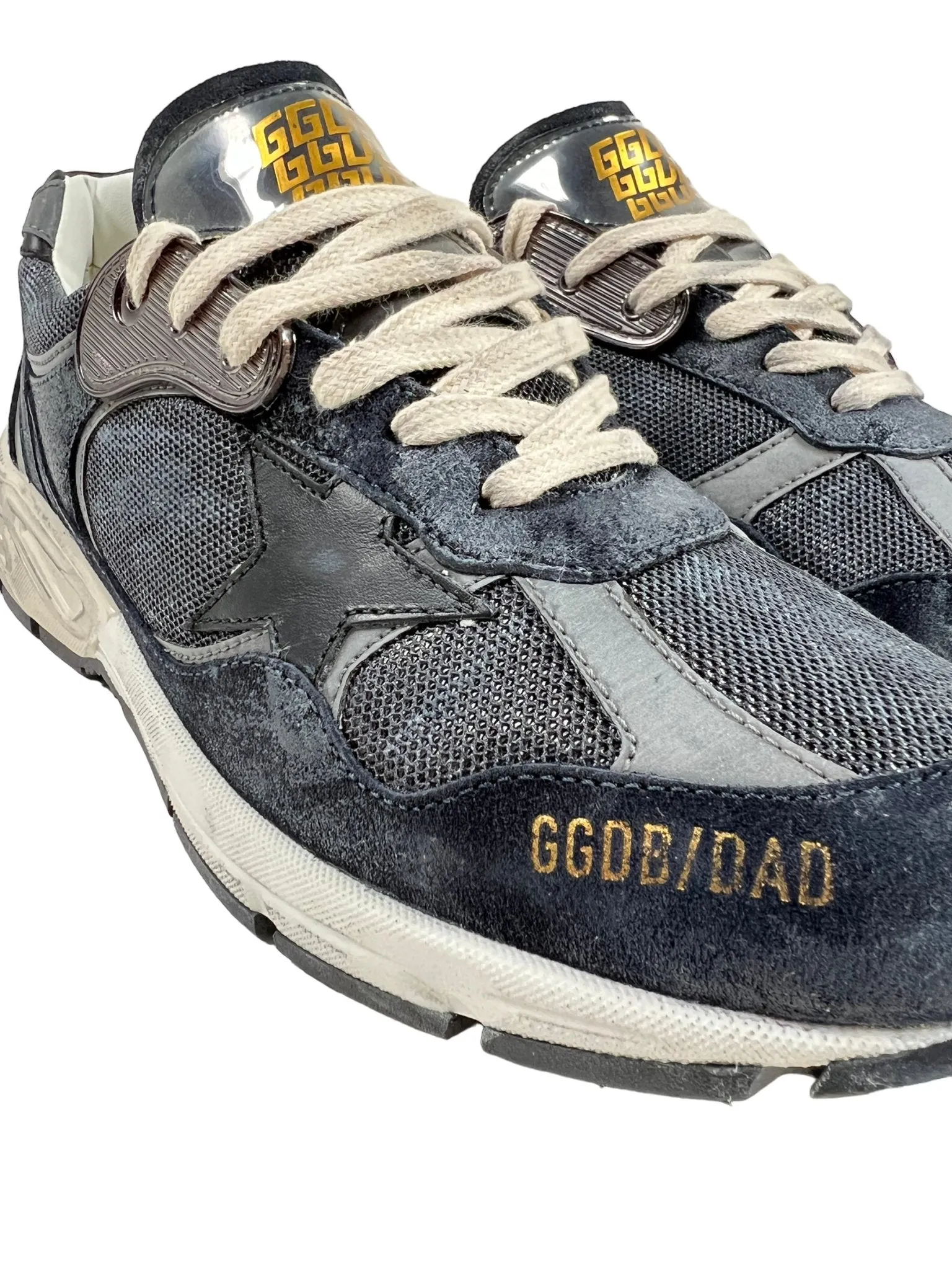 GOLDEN GOOSE GMF00199 RUNNING DAD NET DK BLUE/SILVER