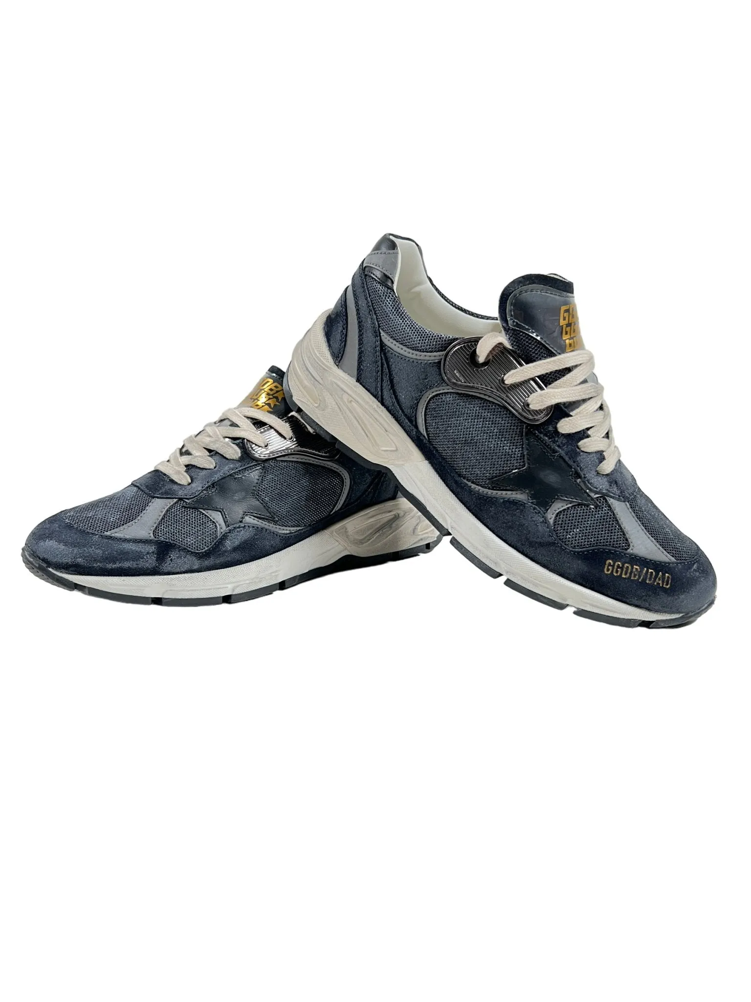 GOLDEN GOOSE GMF00199 RUNNING DAD NET DK BLUE/SILVER