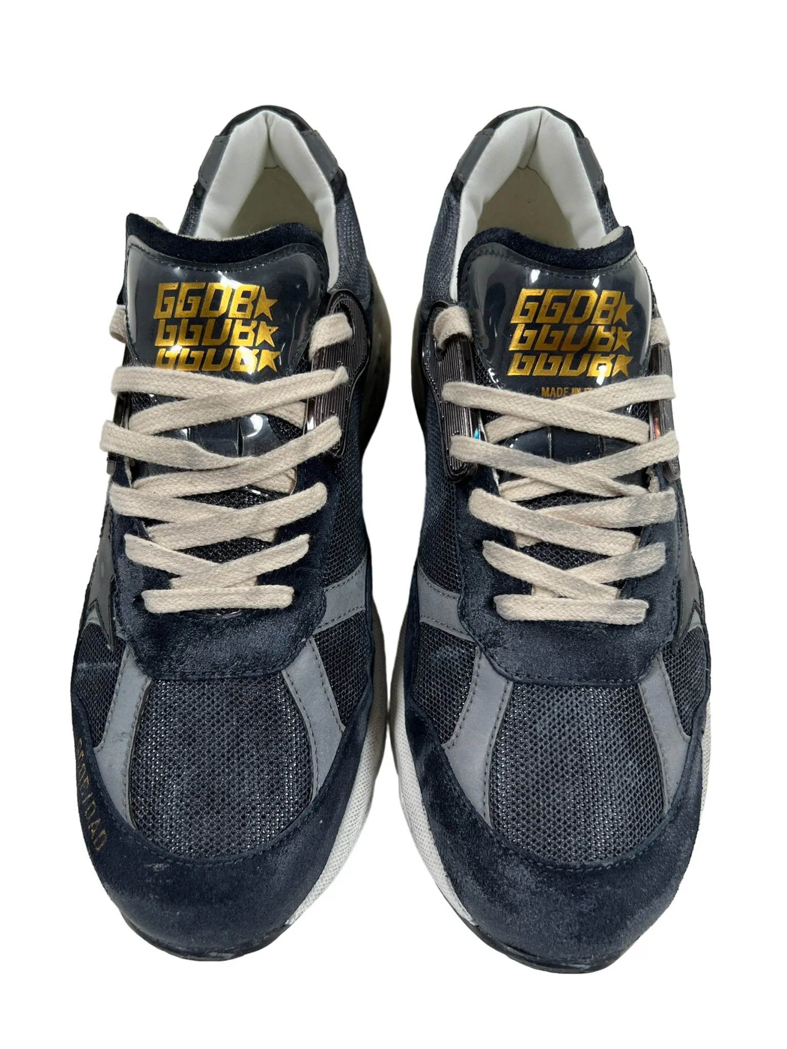 GOLDEN GOOSE GMF00199 RUNNING DAD NET DK BLUE/SILVER