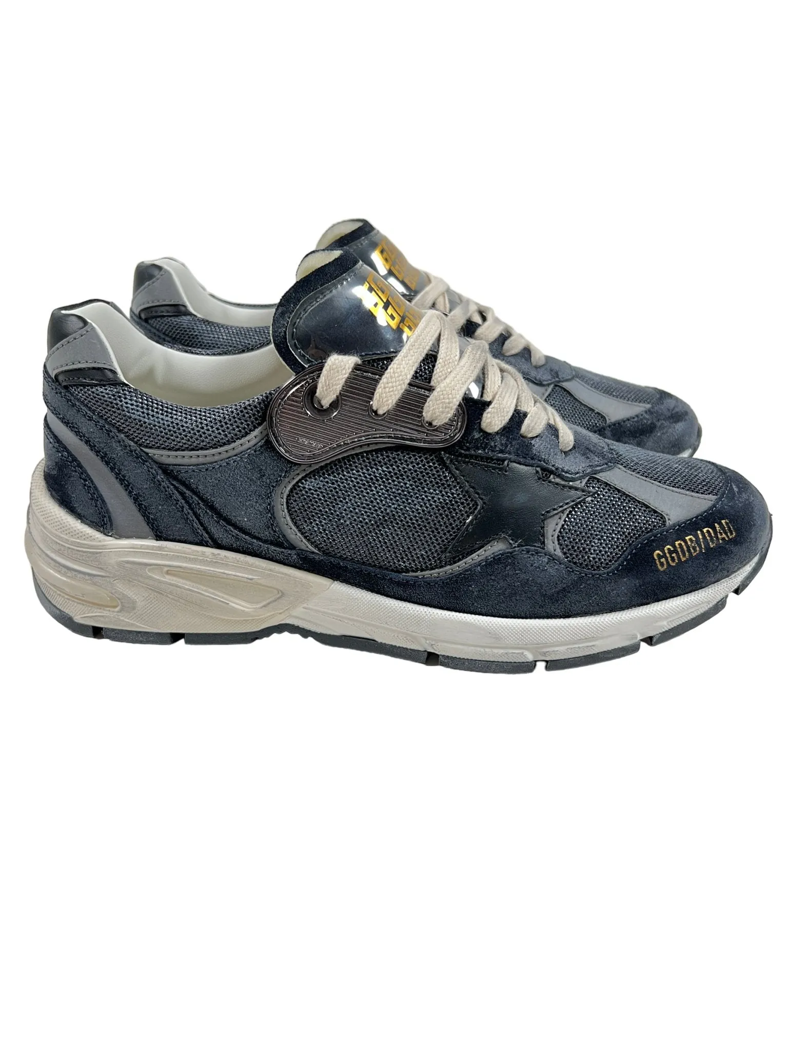 GOLDEN GOOSE GMF00199 RUNNING DAD NET DK BLUE/SILVER