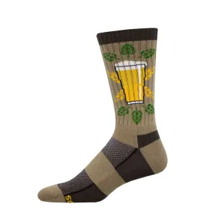 Home Brew (Khaki) Merino Wool Unisex L/XL Crew Sock