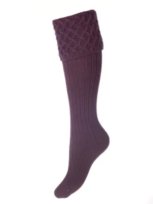 HOUSE OF CHEVIOT Lady Rannoch Shooting Socks - Womens - Thistle