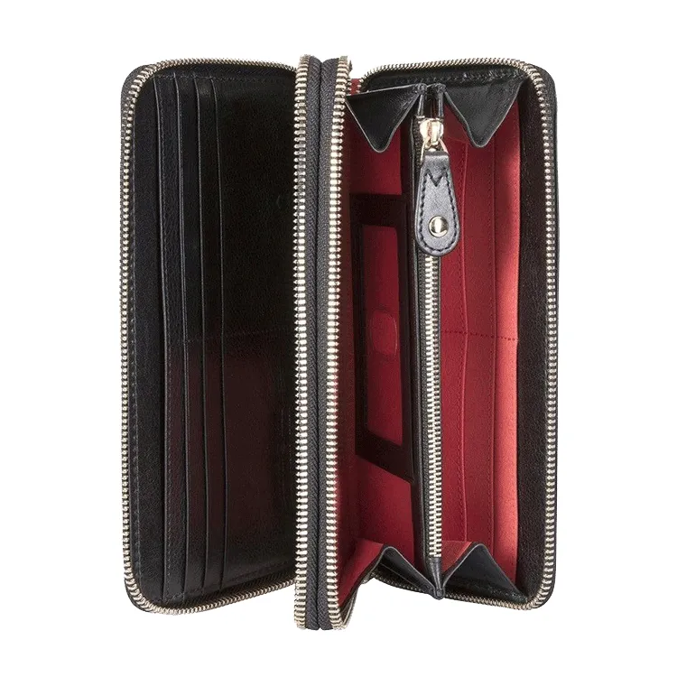 Jekyll & Hide Double Zip Wristlet Purse - Black