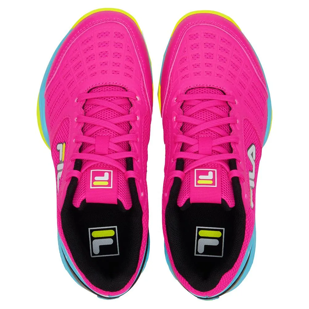 Juniors` Axilus 3 Tennis Shoes Pink Glo and Bluefish