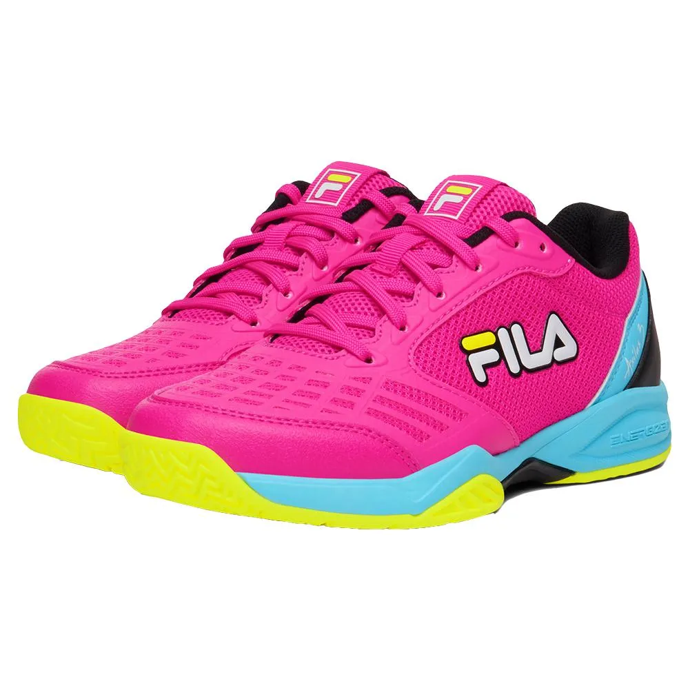 Juniors` Axilus 3 Tennis Shoes Pink Glo and Bluefish