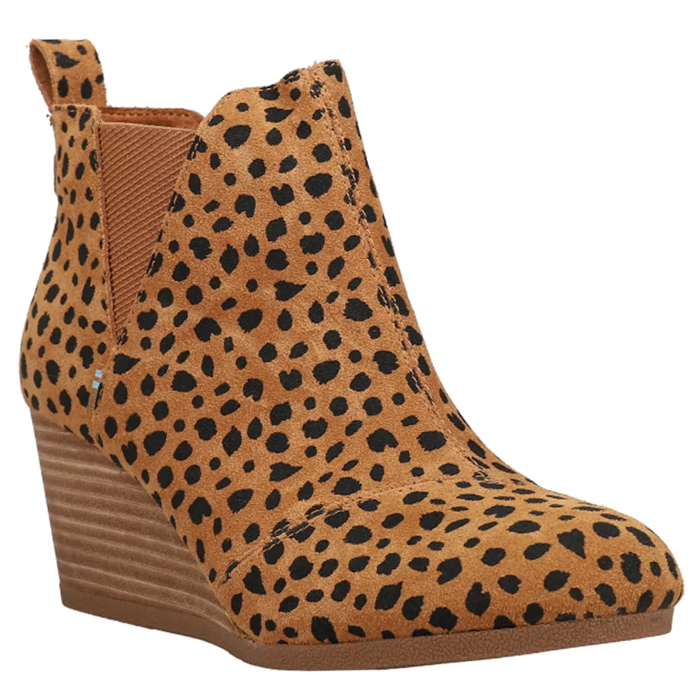 Kelsey Leopard Pull On Wedge Booties