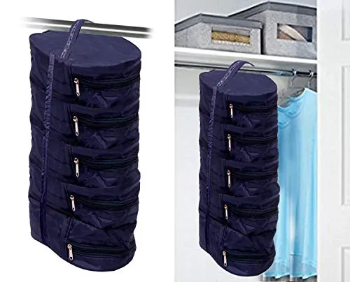 Kuber Industries Waterproof Parachute Hanging Shoe Cover Travelling Shoe Storage Footwear Organiser (Can Keep Upto 5 Pair), Blue -CTMTC039554