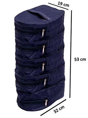 Kuber Industries Waterproof Parachute Hanging Shoe Cover Travelling Shoe Storage Footwear Organiser (Can Keep Upto 5 Pair), Blue -CTMTC039554