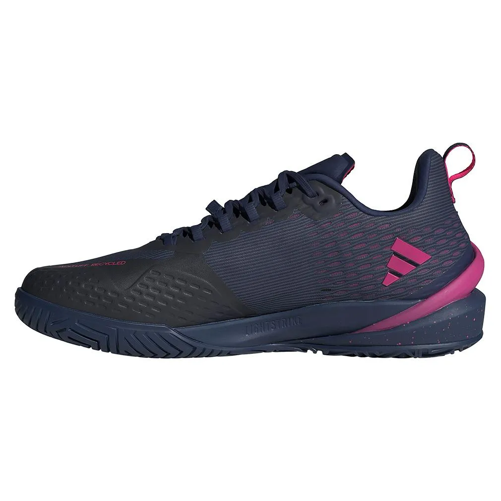 Mens Adizero Cybersonic Tennis Shoes Dark Blue and Team Shock Pink 2