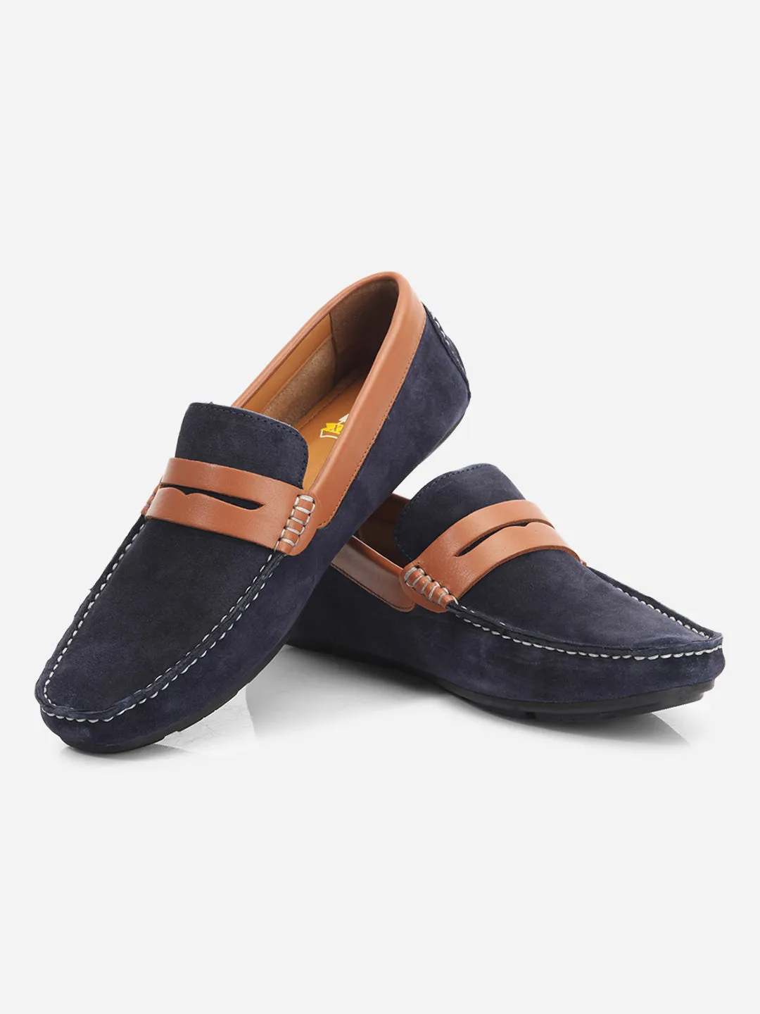 Men's Navy Moc Toe Casual Loafer (ID1142)