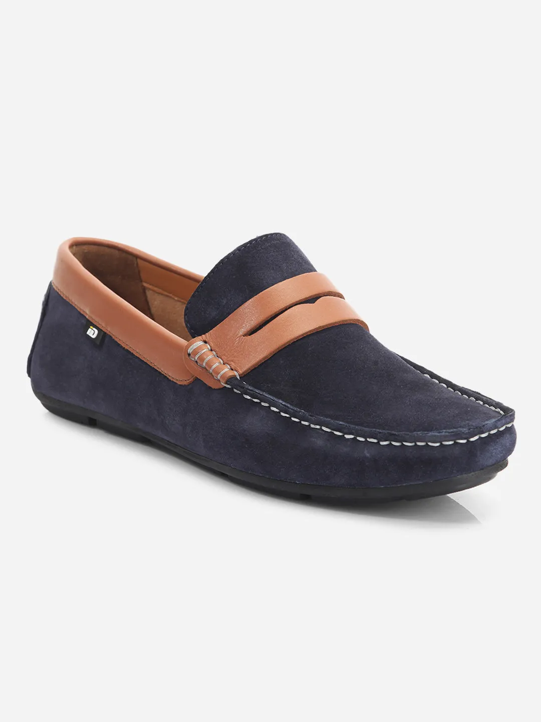 Men's Navy Moc Toe Casual Loafer (ID1142)