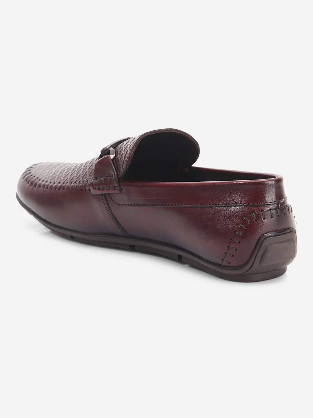 Men's Wine Textured Round Toe Slip On (ID1160)