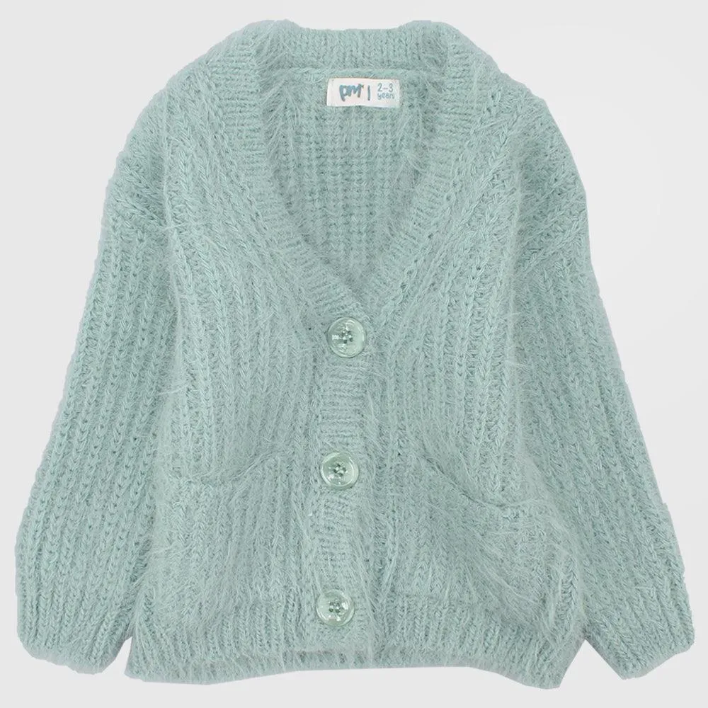 Mint Green Long-Sleeved Knit Jacket