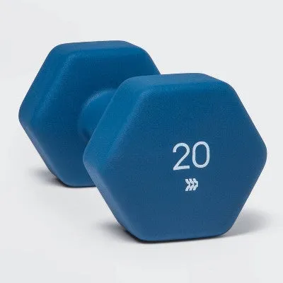 Neoprene Dumbbell 20lbs Blue - All in Motion