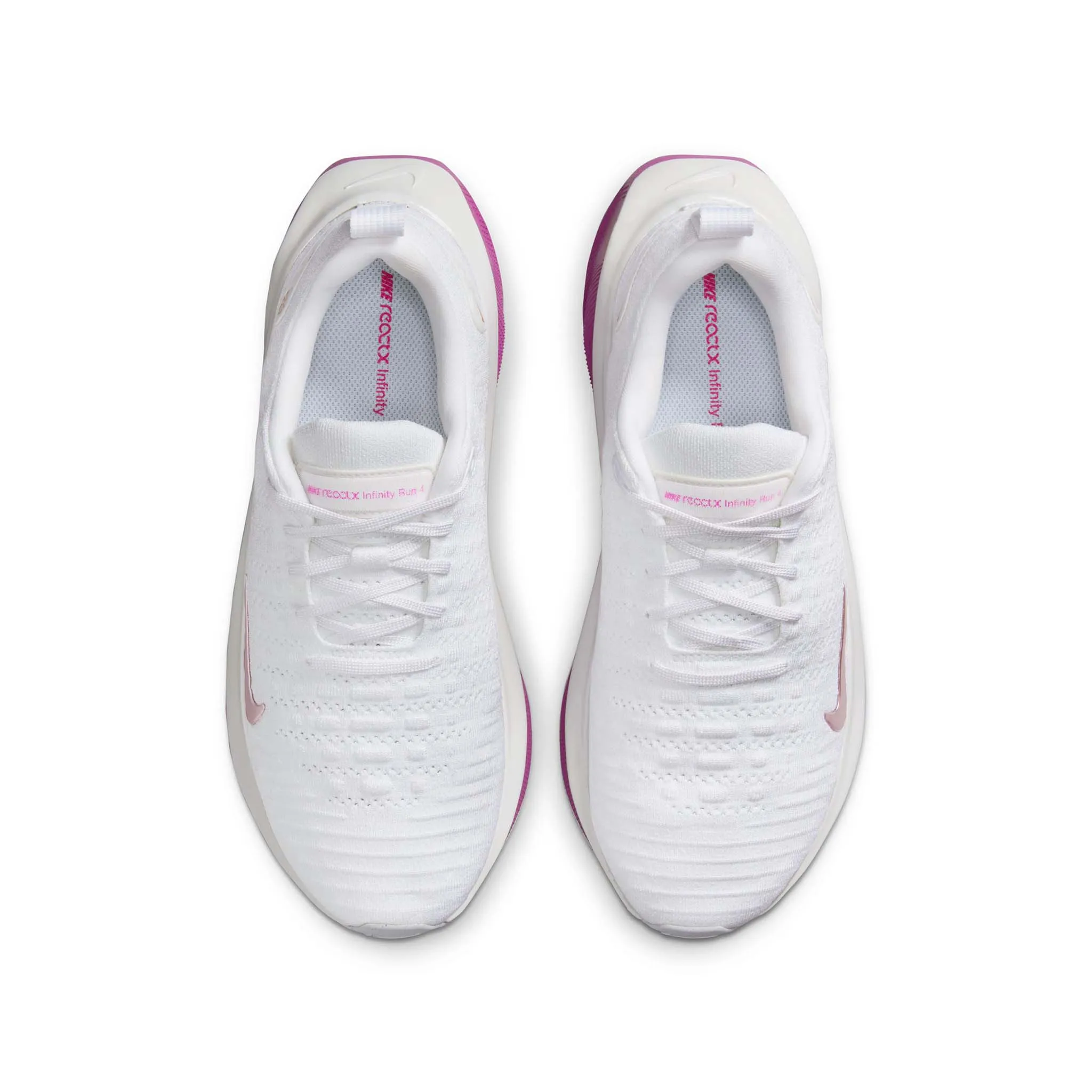 Nike | Women's InfinityRN 4 Road Running Shoes - White/Mtlc Red Bronze-Hot Fuchsia