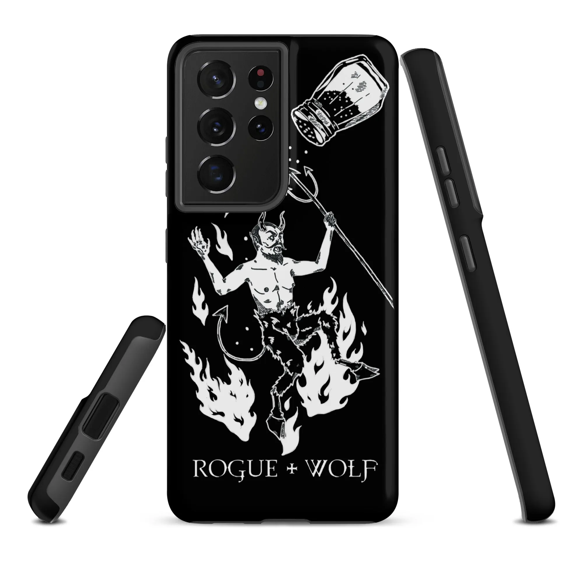 One Salty Devil B&W Tough Phone Case for Samsung - Witchy Goth Anti-scratch Shockproof Cover