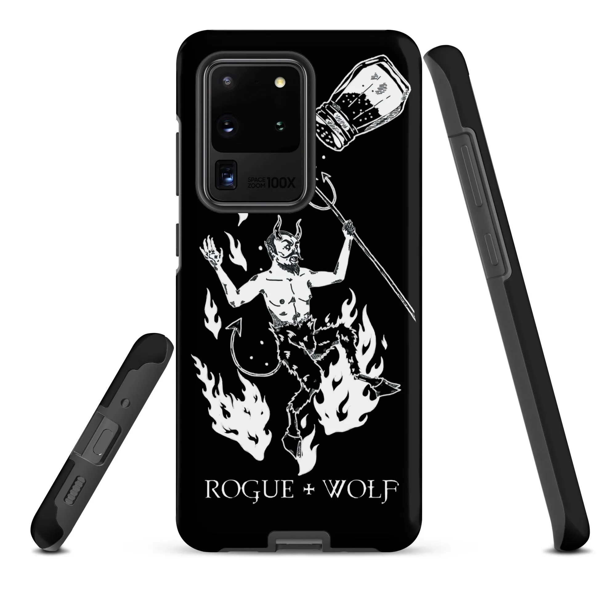 One Salty Devil B&W Tough Phone Case for Samsung - Witchy Goth Anti-scratch Shockproof Cover