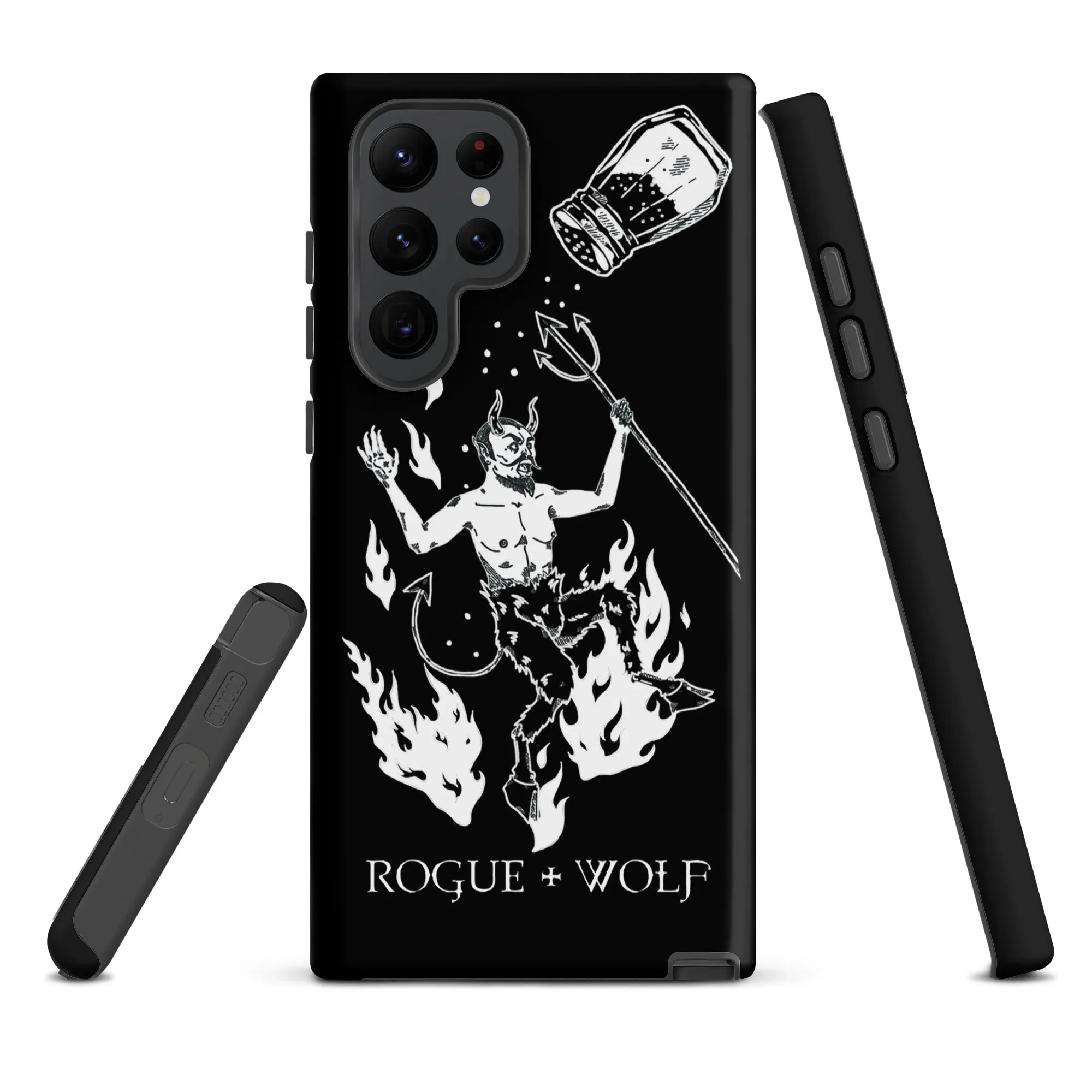 One Salty Devil B&W Tough Phone Case for Samsung - Witchy Goth Anti-scratch Shockproof Cover