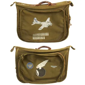 Original U.S. WWII  Flying Eight-Ball 351st Bomb Group 511th Bomb Squadron Personalized B-4 Folding Flight Bag