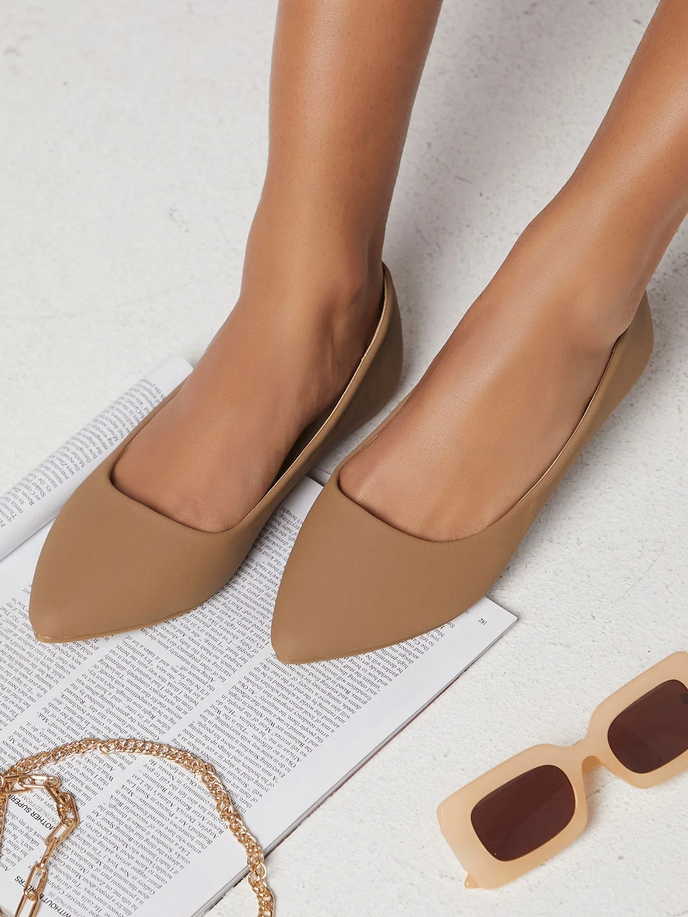 Patent Closed Toe Ballet Flats