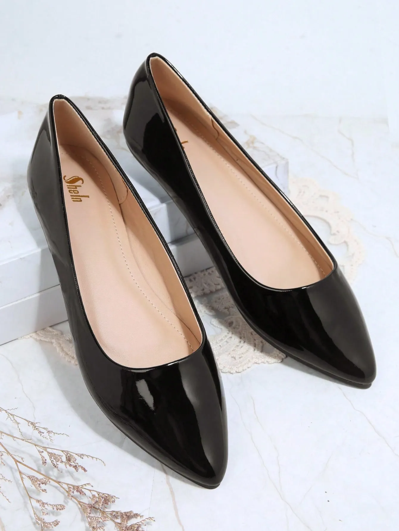 Patent Closed Toe Ballet Flats