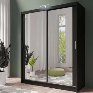 Piper 180cm Sliding Door Wardrobe Black