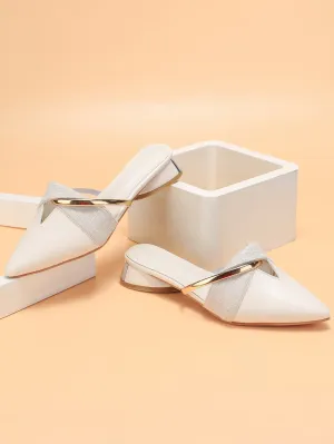 Point Toe Twist Flat Mules