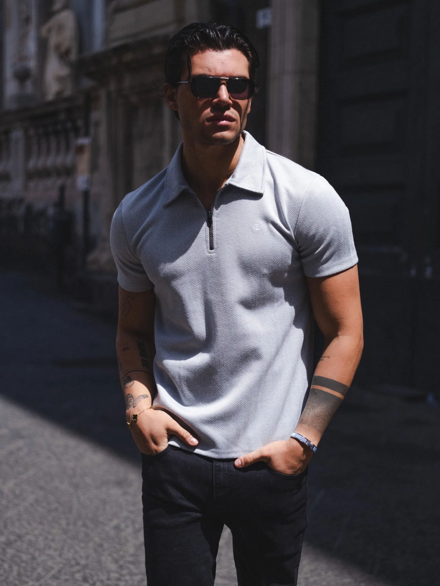 Positano Polo Shirt - Light Grey