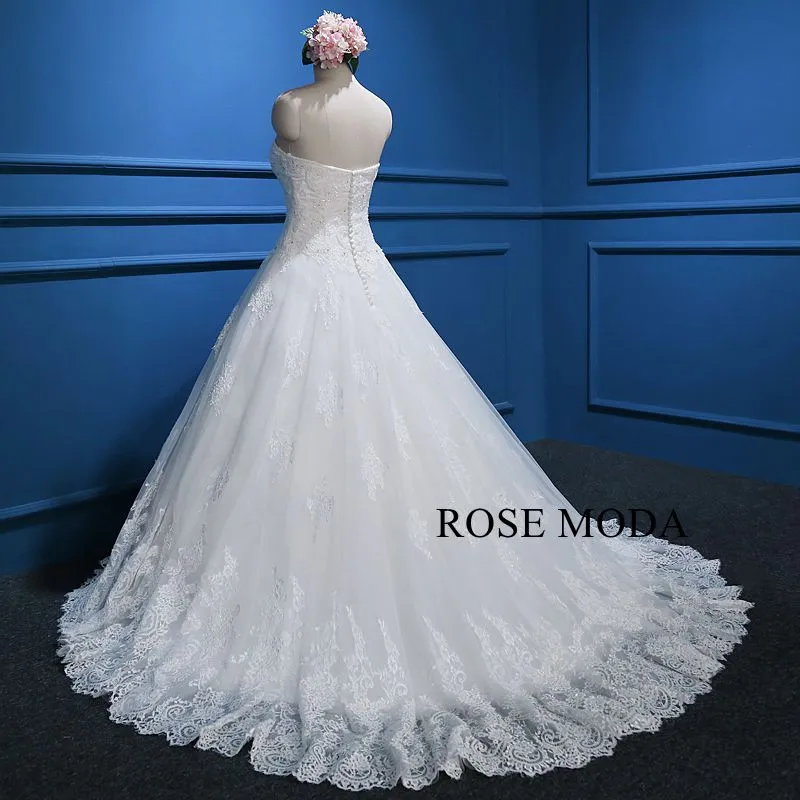 Rosemoda Sweetheart Neckline Chantilly Lace Ball Gown Wedding Dress