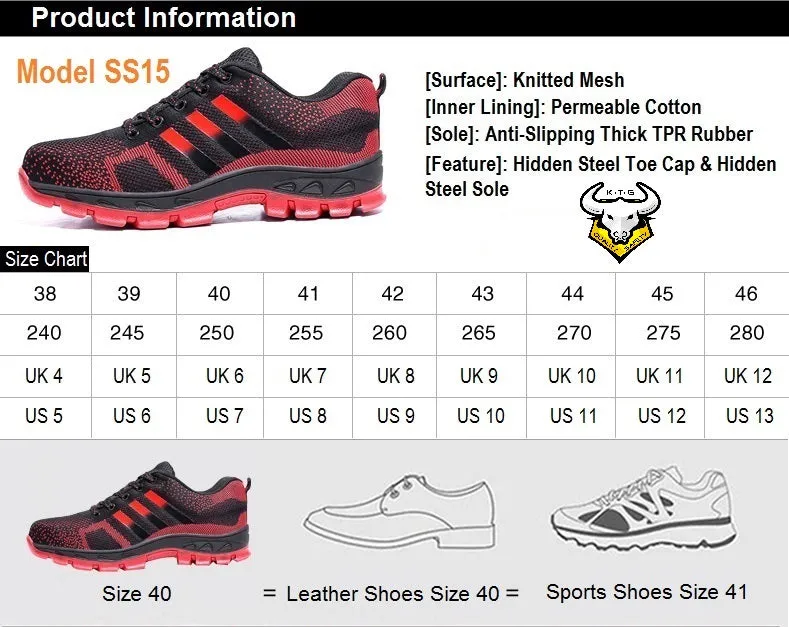 Steel Toe Sports Safety Shoes - Model SS15 (Option 6)