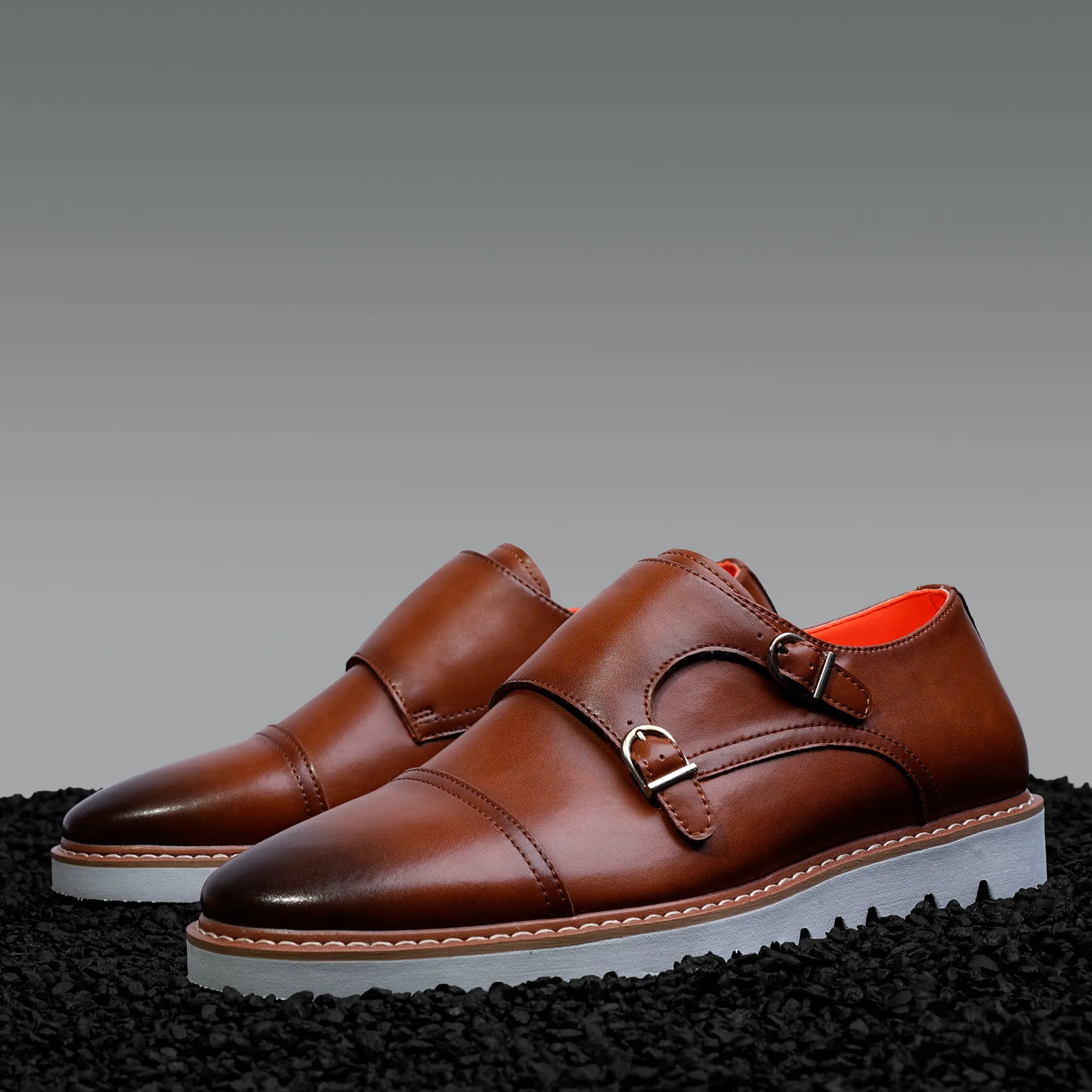 The Freshman L TAYNO Leather Monk Strap Oxford Sneaker