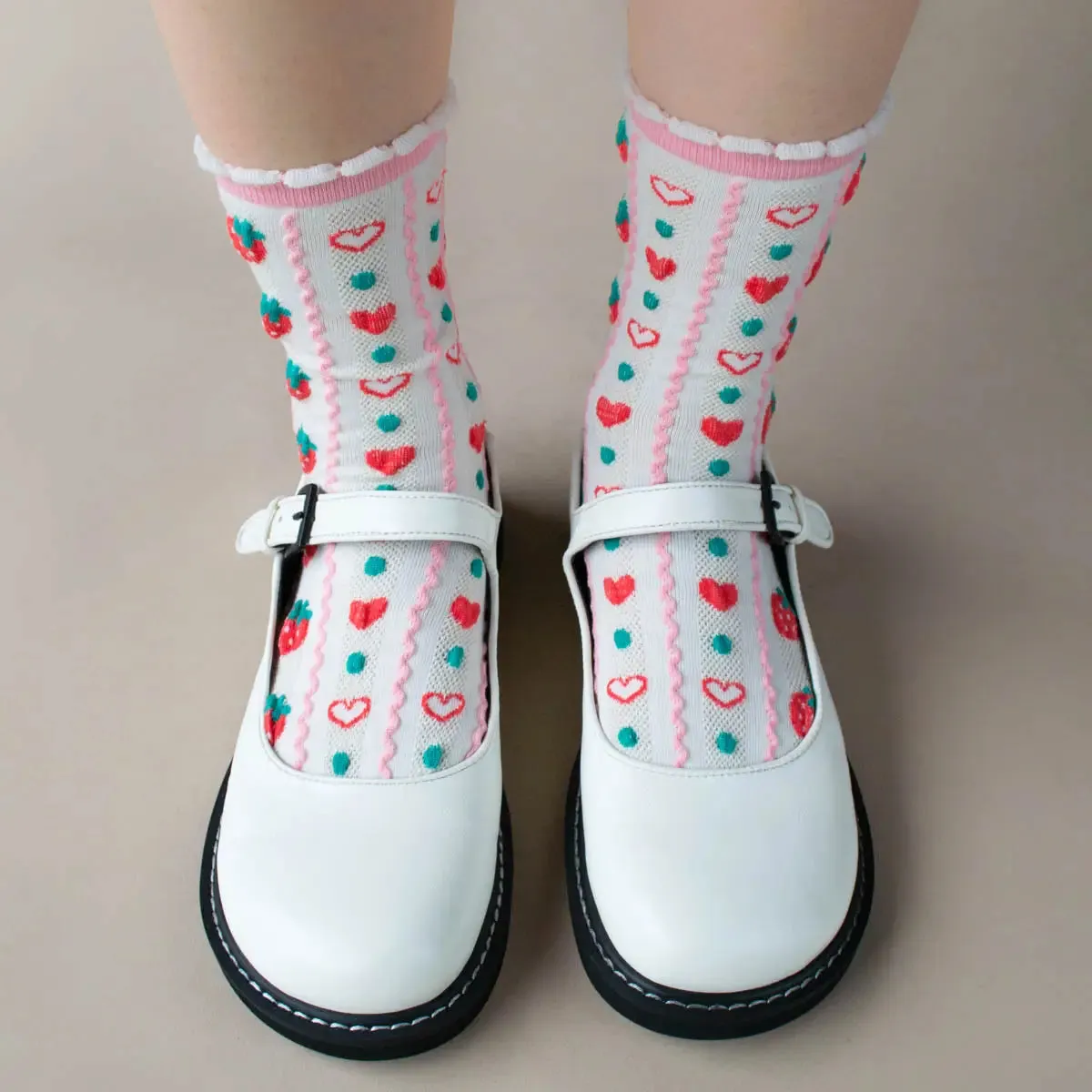 Tiepology Retro Strawberry Casual Socks sku12