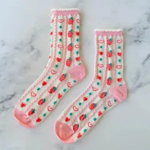 Tiepology Retro Strawberry Casual Socks sku12