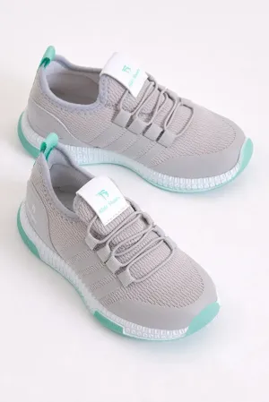 Tonny Black Boy's Grey Green Sports Shoes