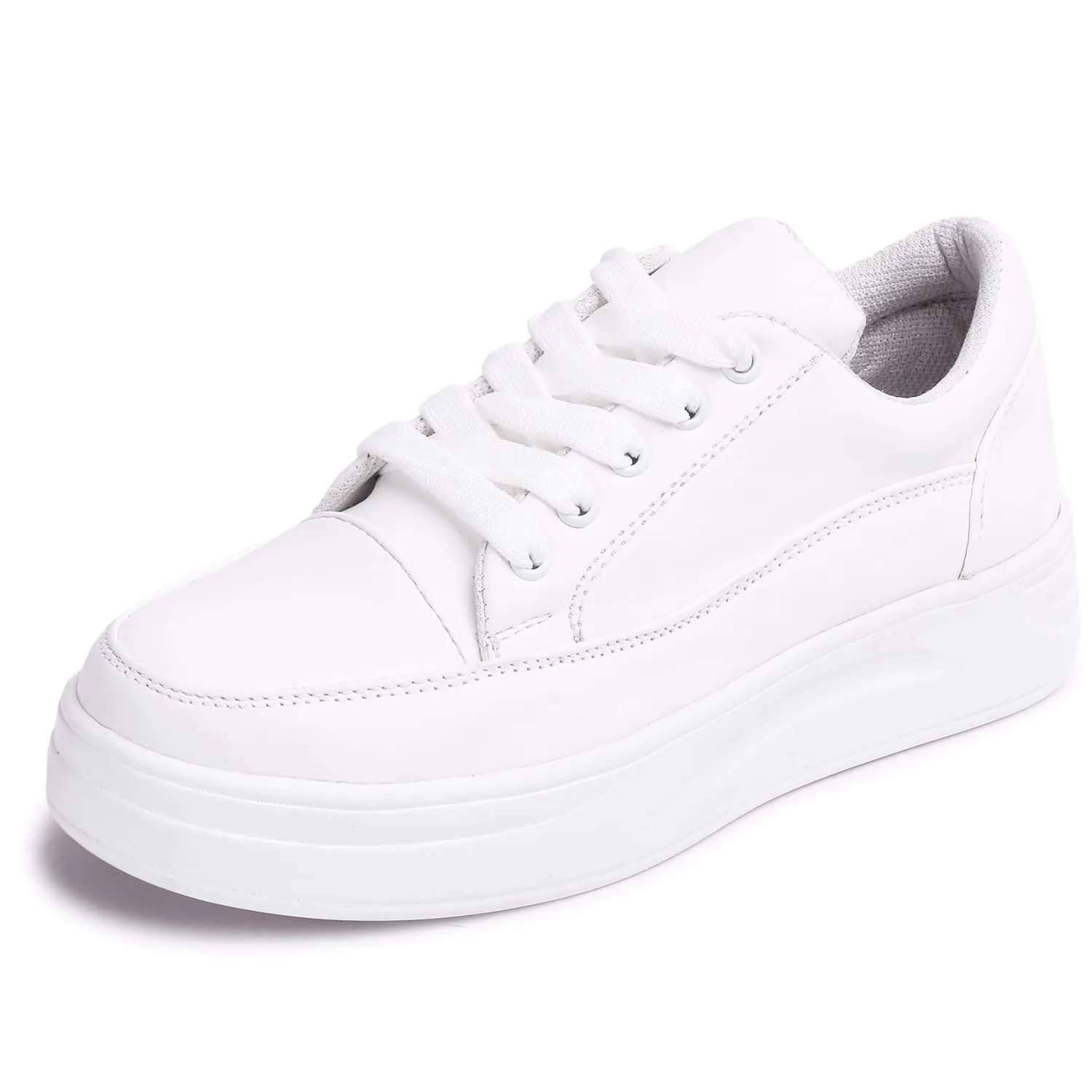 Vendoz Women White Stylish Casual Sneakers - 39 EU